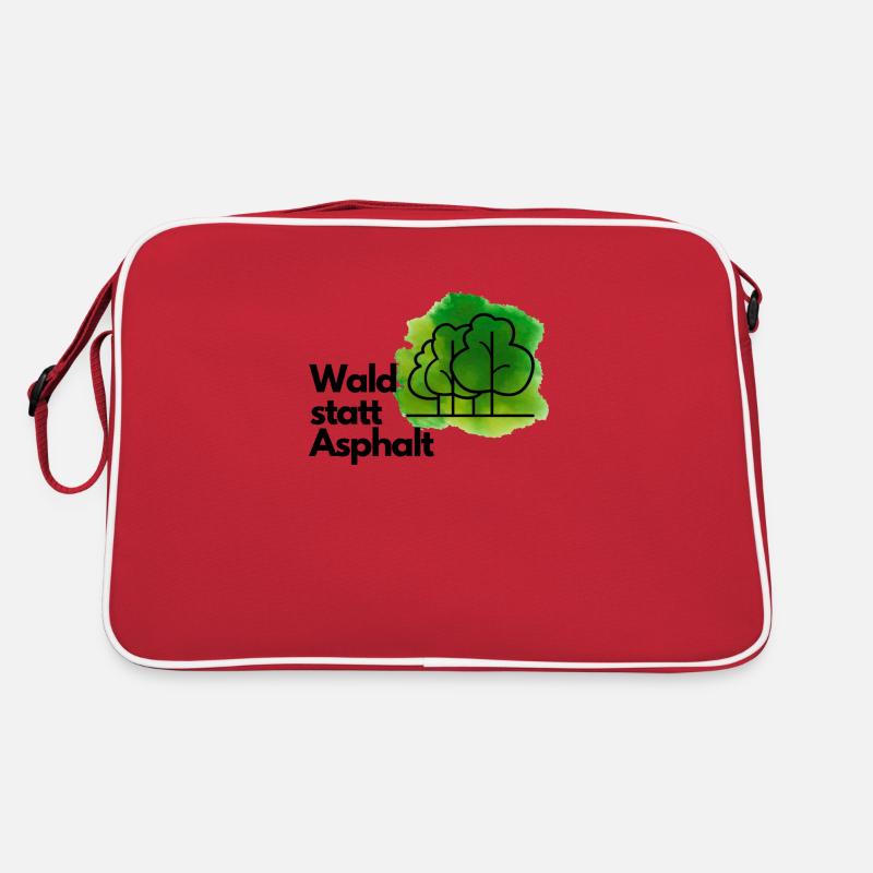 Wald statt Asphalt - Retro Tasche - Rot/Weiß