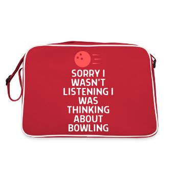 Dicton de bowling Bowling Bowler Quittles Cadeau - Sac Retro - rouge/blanc - Dos
