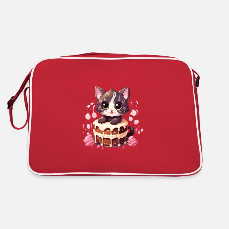 Gâteau De Chat Gâteau Dent Sucrée Cuisson Doux Drôle - Sac Retro - rouge/blanc