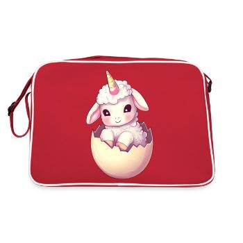 Sheep with unicorn in eggshell Imaginative - Retro Bag - red/white - Back