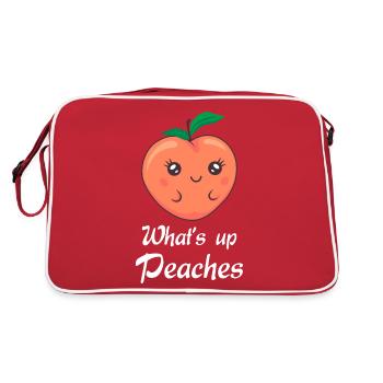 Was ist los Pfirsiche Pfirsich Fans Pfirsich - Retro Tasche - Rot/Weiß - Hinten