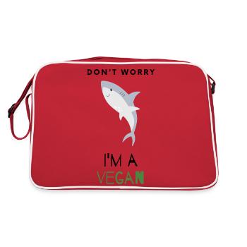 Ne vous inquiétez pas, je suis végétalien - Sac Retro - rouge/blanc - Dos