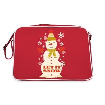 Cute Christmas Holiday Pattern - Retro Tasche - Rot/Weiß - Hinten