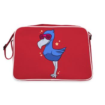 Shoebill Bird Ornithologist Forest I Gift - Retro Bag - red/white - Back