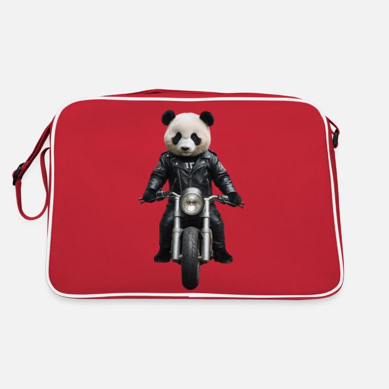 Biker Panda Retro Tasche