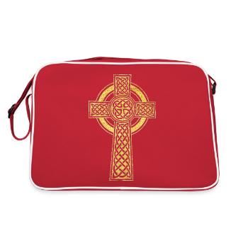 Croix Celtique symbole d’équilibre et de protection - Sac Retro - rouge/blanc - Dos