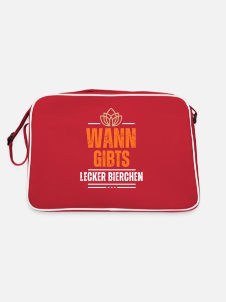 When is there a delicious beer - Retro Bag - red/white - Back