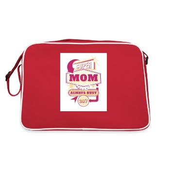 Supermom Mother s Day - Retro Tasche - Rot/Weiß - Hinten