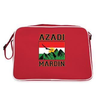 Kurdistan Mardin. Kurdish Flag. Azadi Merdin - Retro Bag - red/white - Back