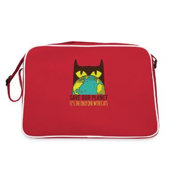 save the planet - Retro Bag - red/white - Back