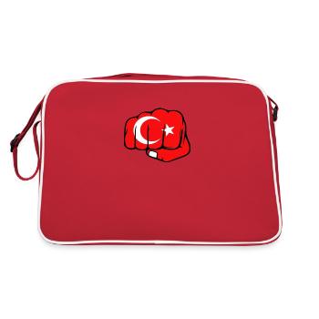 Cool Turkish Fist, drapeau Turkiye, drapeau de la Turquie - Sac Retro - rouge/blanc - Dos