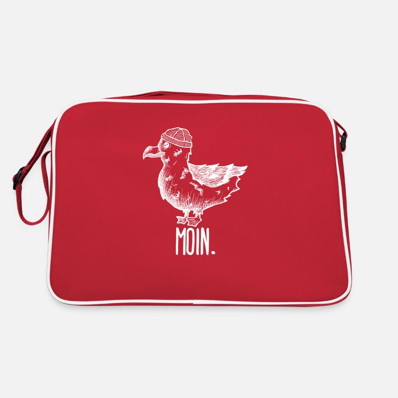 Möwe Moin - Retro Tasche - Rot/Weiß