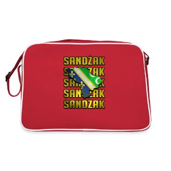 Sandzak Map, Sandzak Flag, Sandzak - Retro Bag - red/white - Back
