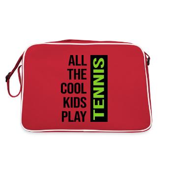 Tennis Tennismatch Tennisspieler Matchball - Retro Tasche - Rot/Weiß - Hinten