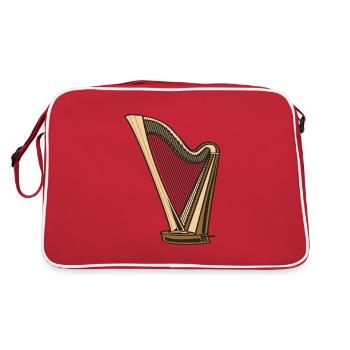 Harfe - Retro Tasche - Rot/Weiß - Hinten