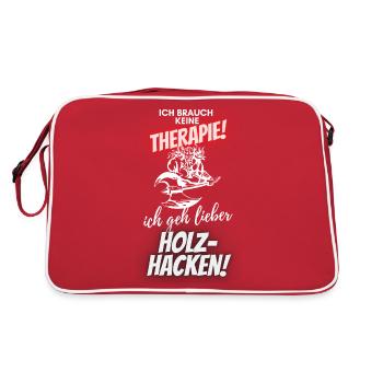Holzfäller-Holz machen - Retro Tasche - Rot/Weiß - Hinten
