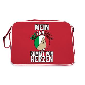 Italien Italiener Vaffanculo - Retro Tasche - Rot/Weiß - Hinten