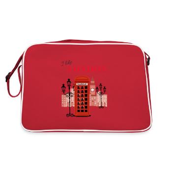 I Like London - Retro Tasche - Rot/Weiß - Hinten