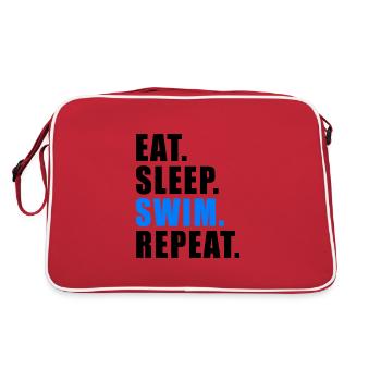 EAT SLEEP SWIM REPEAT GIFT SWIMMER SWIMMING - Retro Bag - red/white - Back