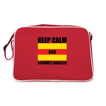 Keep Calm And Schwätz Badisch | Baden Geschenkidee - Retro Tasche - Rot/Weiß - Hinten