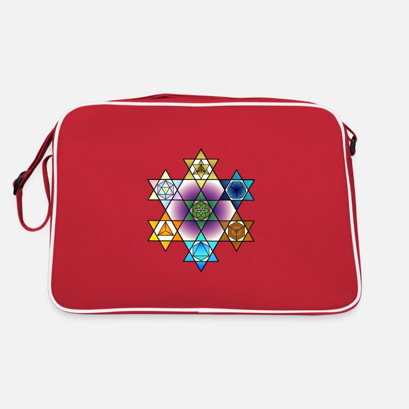 Hexagramme couleur étoile des corps cristallins - Sac Retro - rouge/blanc