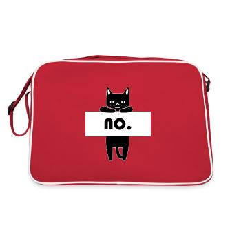 Genervte Katze No - Retro Tasche - Rot/Weiß - Hinten