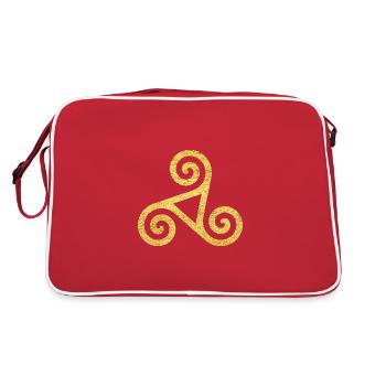Triskelel Symbole Celtique Triskelion Protection - Sac Retro - rouge/blanc - Dos