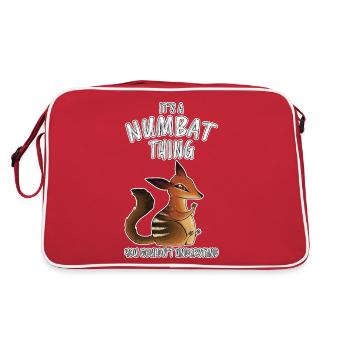 Numbat Saying Fun Australia Marsupial Gift - Retro Bag - red/white - Back