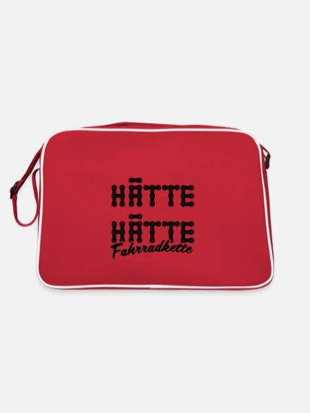 Hätte hätte Fahrrad Kette 08 - Retro Tasche - Rot/Weiß - Hinten