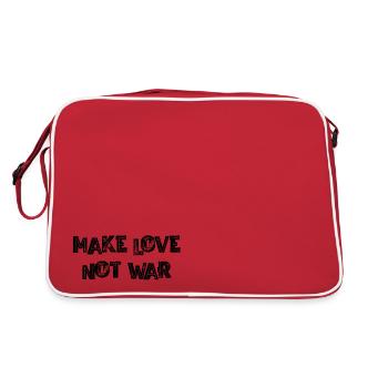 make love not war - Retro Tasche - Rot/Weiß - Hinten