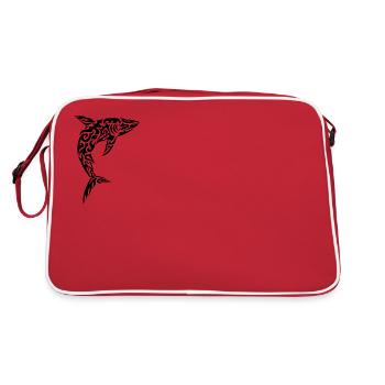 Requin tribal - Sac Retro - rouge/blanc - Dos