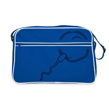 fertilization egg insemination egg sperm sperm - Retro Bag - blue/white - Front