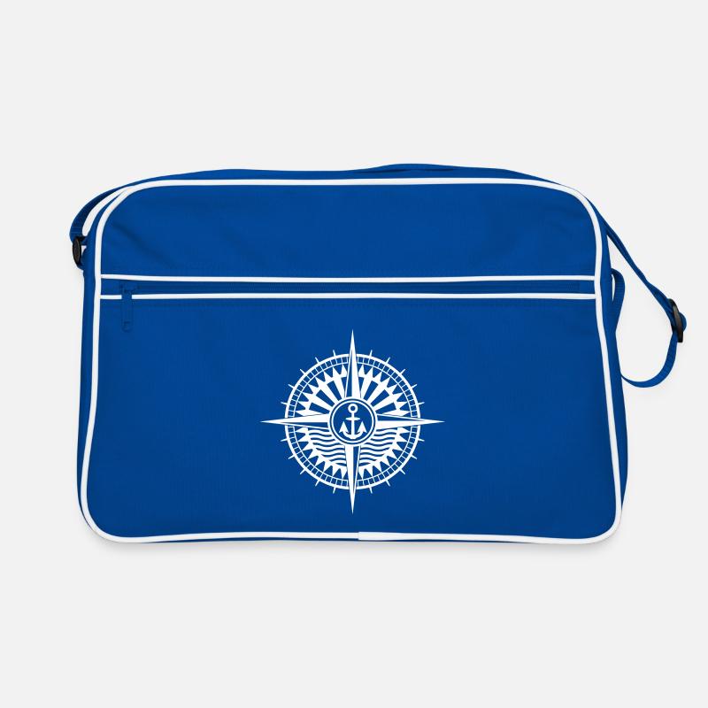 Cool marin compas avec ancre et rose des vents Sac Retro