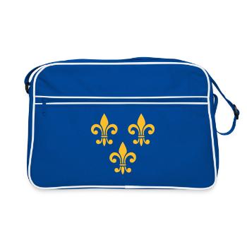 Fleur de lys, France, armoiries, lys, symbole - Sac Retro - bleu/blanc - Devant