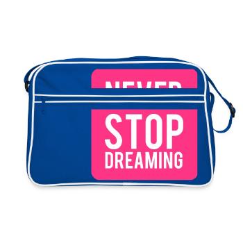 Rêveur. Traumfänger. Citations Geschenk - Sac Retro - bleu/blanc - Devant