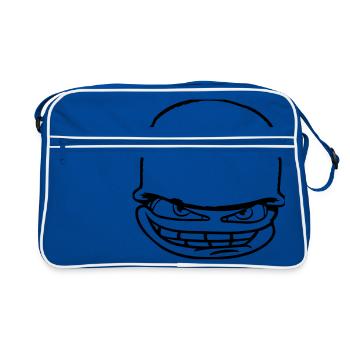 visage tête soldat camouflage guerre armée armée ve - Sac Retro - bleu/blanc - Devant