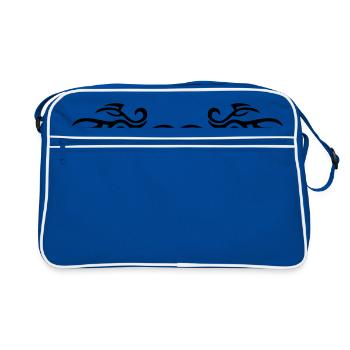 TRIBAL TATTOO ONE - Sac Retro - bleu/blanc - Devant