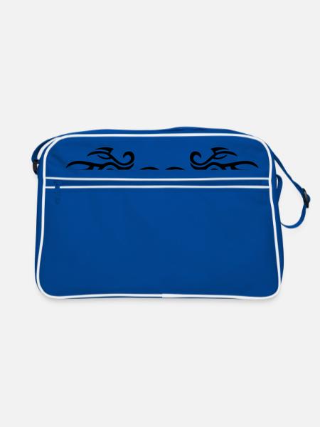 TRIBAL TATTOO ONE - Sac Retro - bleu/blanc - Devant