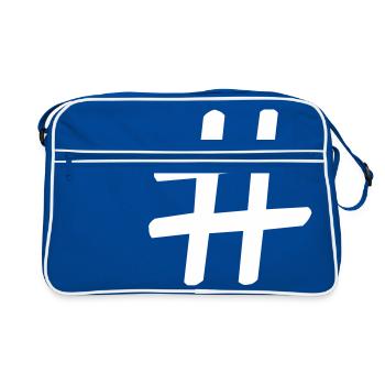Hashtag - Retro Tasche - Blau/Weiß - Vorne