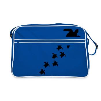 modèle de famille maman papa enfants bébés garçon suess - Sac Retro - bleu/blanc - Devant