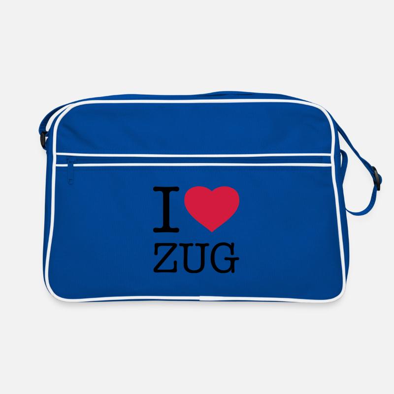 I LOVE ZUG - Retro Tasche - Blau/Weiß