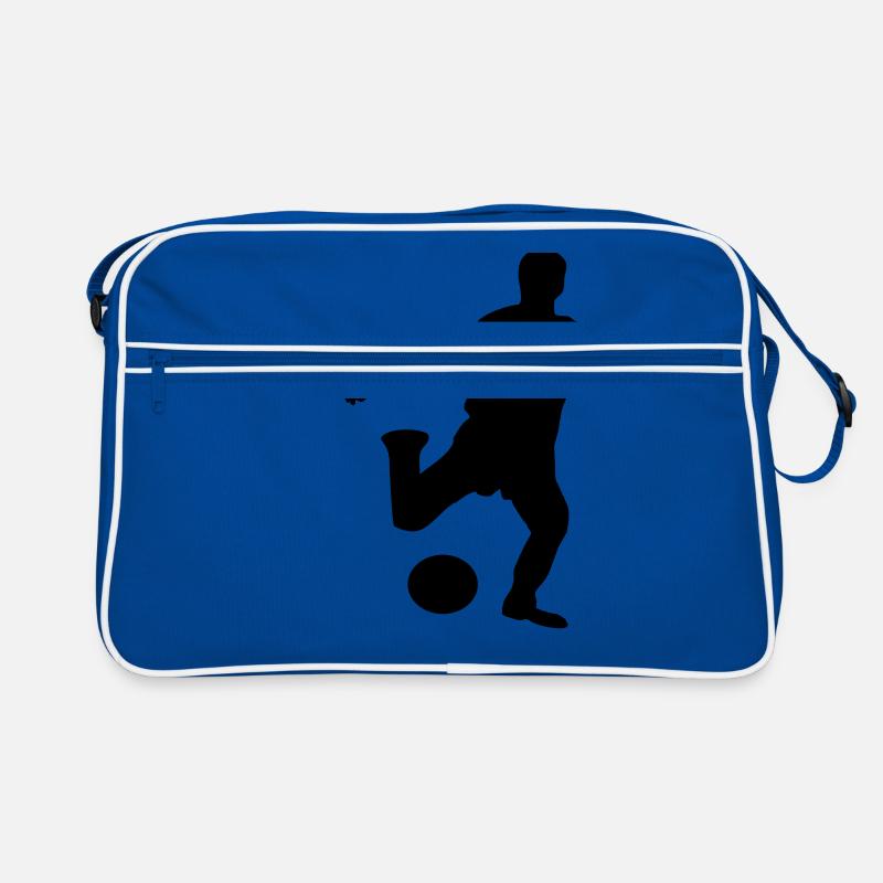 Fußballspieler - Retro Tasche - Blau/Weiß