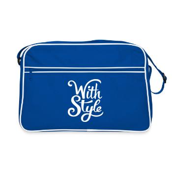 With Style! Cool & Trendy Typography Design - Sac Retro - bleu/blanc - Devant