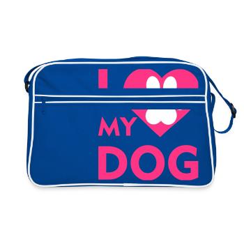 I Love my dog - Retro Tasche - Blau/Weiß - Vorne