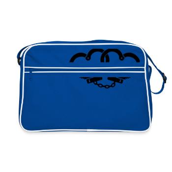 Love handcuffs - dear heart handcuffs - Retro Bag - blue/white - Front