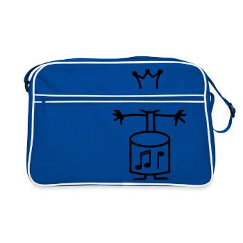 Drummer King - Retro Tasche - Blau/Weiß - Vorne