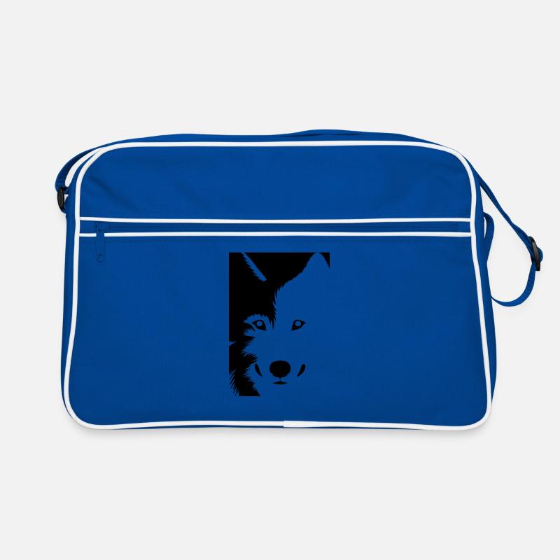 Wolf - Retro Tasche - Blau/Weiß