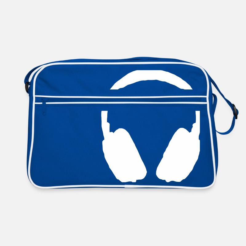 Kopfhörer Musik - Retro Tasche - Blau/Weiß
