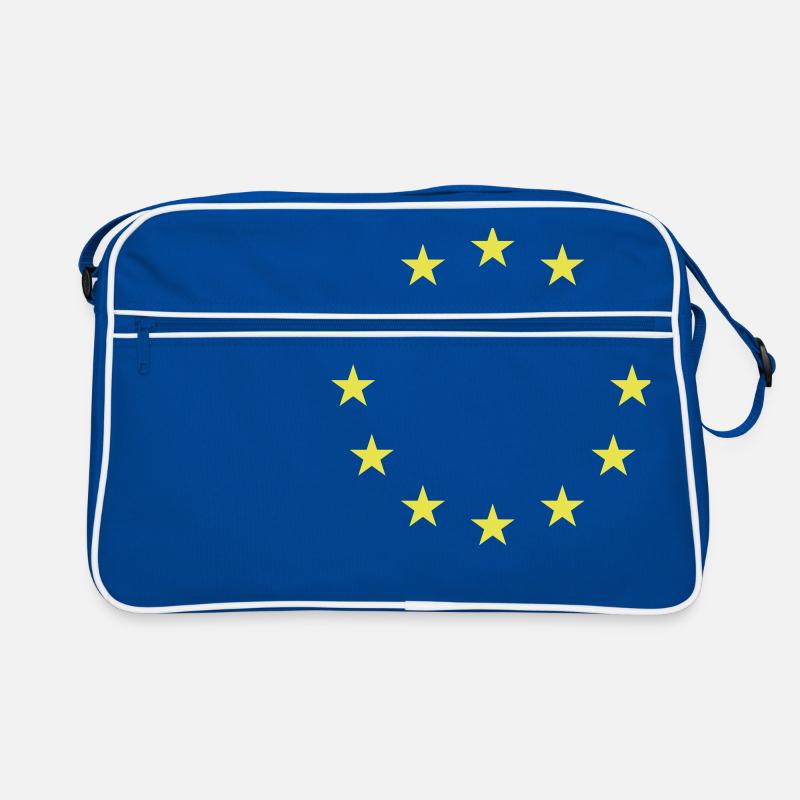 EU Sterne - Retro Tasche - Blau/Weiß