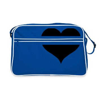Coeur noir - Sac Retro - bleu/blanc - Devant
